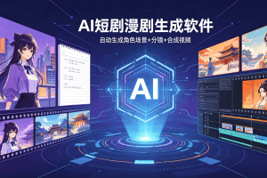 AI短剧漫剧生成软件，自动生成角色场景+分镜+合成视频