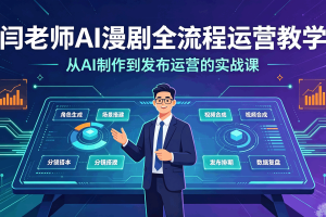 闫老师AI漫剧全流程运营教学
