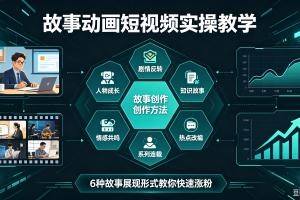 故事动画短视频实操教学，6种故事展现形式教你快速涨粉
