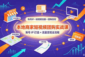 本地商家短视频团购实战课：账号 IP 打造 + 流量变现全流程